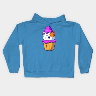 Cute Cat Cupcake Cartoon Kids Hoodie